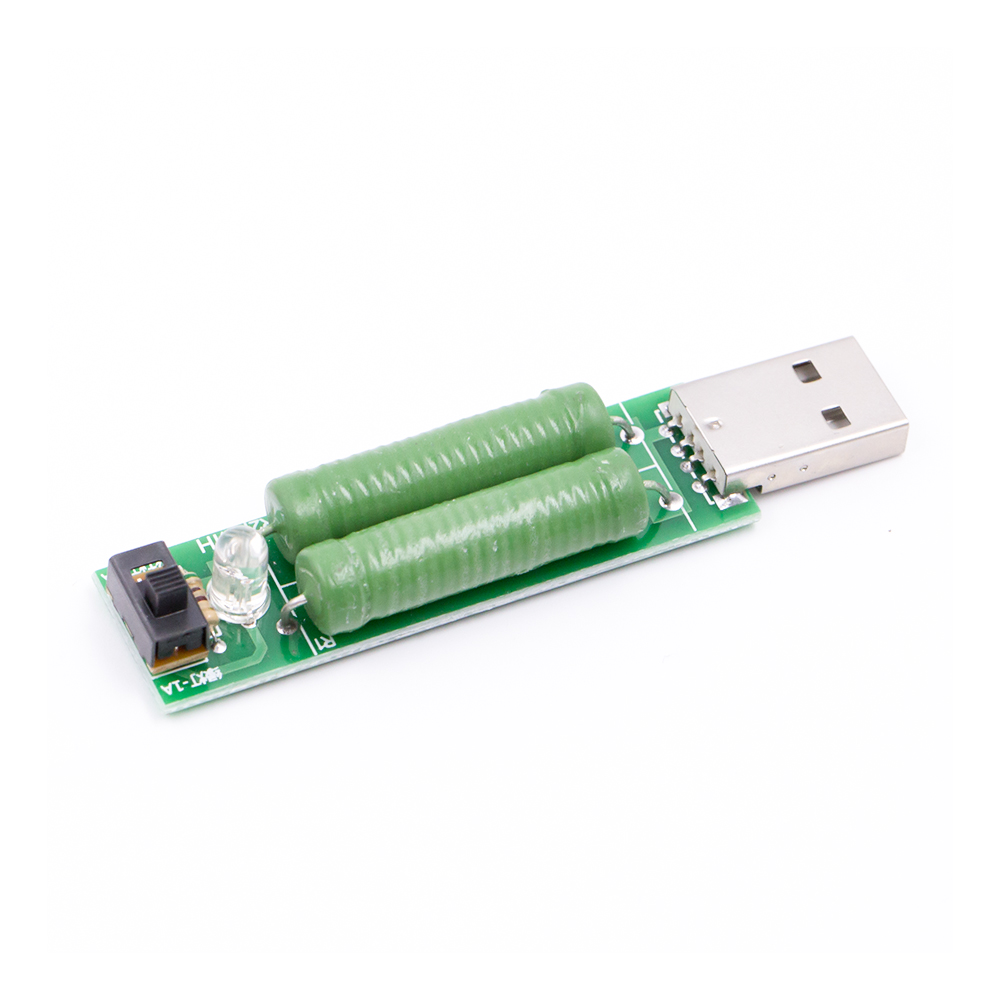 Нагрузочный резистор USB, 1А (зеленая индикация), 2А (красная индикация)